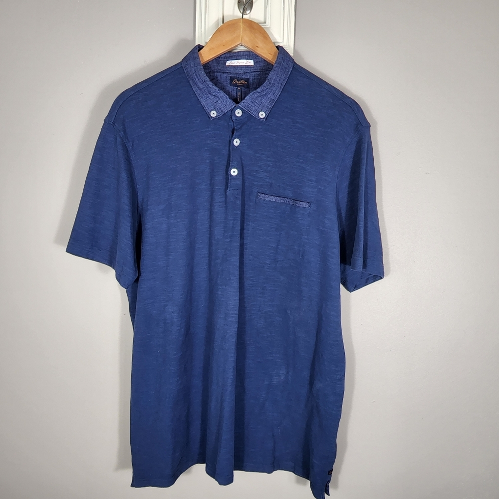 Good Man Brand Men's Short Sleeve Polo Navy Blue XL Soft Cotton